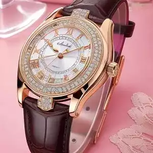 Reloj de piel mujer dorado